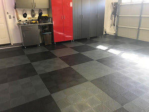 Swisstrax - Ribtrax Smooth Pro Garage Flooring Tile - 6 Pack - 10 Colors 15.75"x15.75" - Go Garage Cabinets