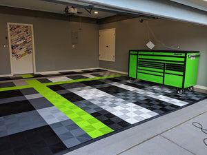 Swisstrax - Ribtrax Pro Garage Flooring Tile - 24 Pack - 7 Limited Colors 15.75"x15.75" - Go Garage Cabinets