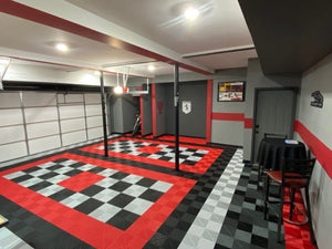 Swisstrax - Ribtrax Pro Garage Flooring Tile - 6 Pack 11 Colors 15.75"x15.75" - Go Garage Cabinets