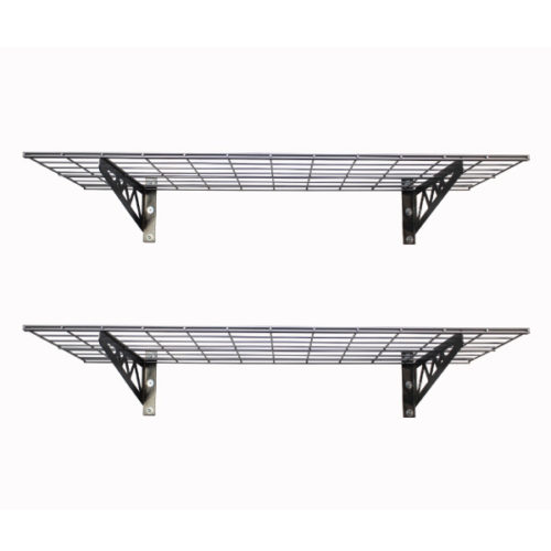 SafeRacks - Wall Shelves 24″ x 48″ (Two Pack with Hooks) - Go Garage Cabinets