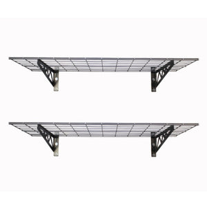 SafeRacks - Wall Shelves 18" x 48" (Two Pack with Hooks) - Go Garage Cabinets