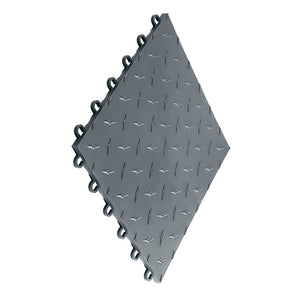 Swisstrax - Diamondtrax HOME Large Mat Kit - Four Corners (Slate Grey/Pearl Silver/Jet Black corners) - Go Garage Cabinets