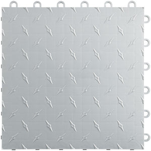 Swisstrax - Diamondtrax HOME 2-Car Garage Kit - Checkered (Pearl Silver/Slate Grey) - Go Garage Cabinets