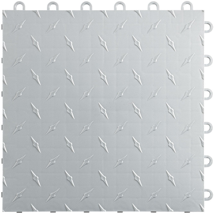 Swisstrax - Diamondtrax HOME 2-Car Garage Kit - Checkered (Pearl Silver/Slate Grey) - Go Garage Cabinets
