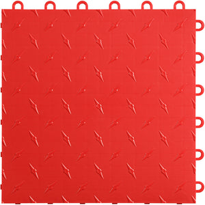 Swisstrax - Diamondtrax HOME Large Mat Kit - Border (Jet Black/Arctic White/Racing Red) - Go Garage Cabinets