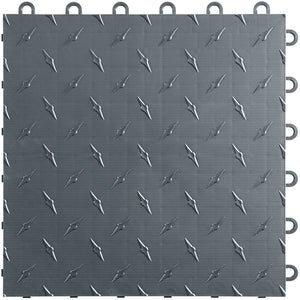Swisstrax - Diamondtrax HOME 2-Car Garage Kit - Checkered (Jet Black/Slate Grey) - Go Garage Cabinets