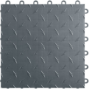 Swisstrax - Diamondtrax HOME Large Mat Kit - Checkered (Jet Black/Slate Grey) - Go Garage Cabinets