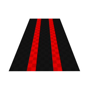 Swisstrax - Ribtrax PRO 1-Car Garage Kit - Racing Stripes (Jet Black/Racing Red) - Go Garage Cabinets