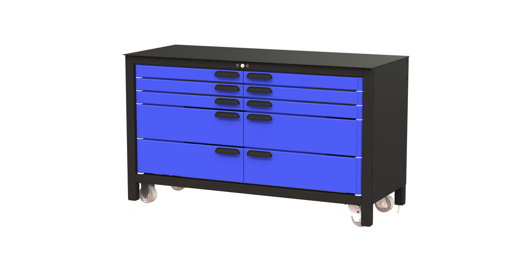 Swivel Storage Solutions - 10 Drawers Workbench - Go Garage Cabinets