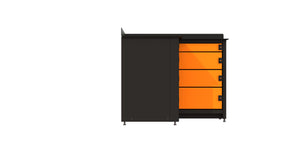 Swivel Storage Solutions -  4 Drawer 48-inch Corner Storage Modular Workbench - Go Garage Cabinets