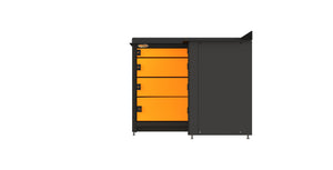 Swivel Storage Solutions -  4 Drawer 48-inch Corner Storage Modular Workbench - Go Garage Cabinets