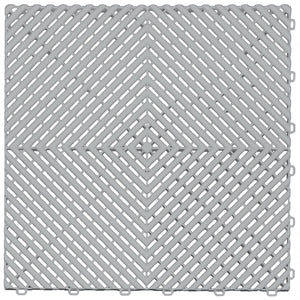 Swisstrax - Ribtrax PRO 2-Car Garage Kit - Checkered (Pearl Silver/Slate Grey) - Go Garage Cabinets