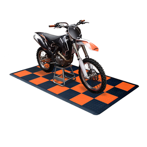 Swisstrax - Diamondtrax HOME Small Mat Kit - Checkered (Jet Black/Tropical Orange) - Go Garage Cabinets