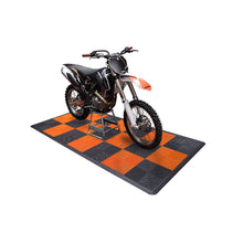 Load image into Gallery viewer, Swisstrax - Ribtrax PRO Small Mat Kit - Checkered (Jet Black/Tropical Orange) - Go Garage Cabinets
