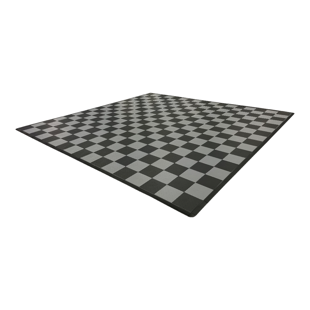 Swisstrax - Diamondtrax HOME 2-Car Garage Kit - Checkered (Jet Black/Slate Grey) - Go Garage Cabinets