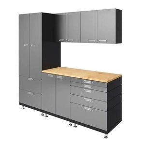 Hercke -  Work Center Garage Cabinet System | 24”D x 90”W x 84”H KIT3 - Go Garage Cabinets