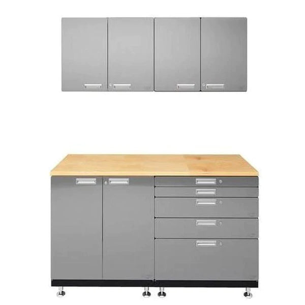 Hercke -  Basic Work Center Garage Cabinet System | 24”D x 60”W x 84”H KIT4 - Go Garage Cabinets